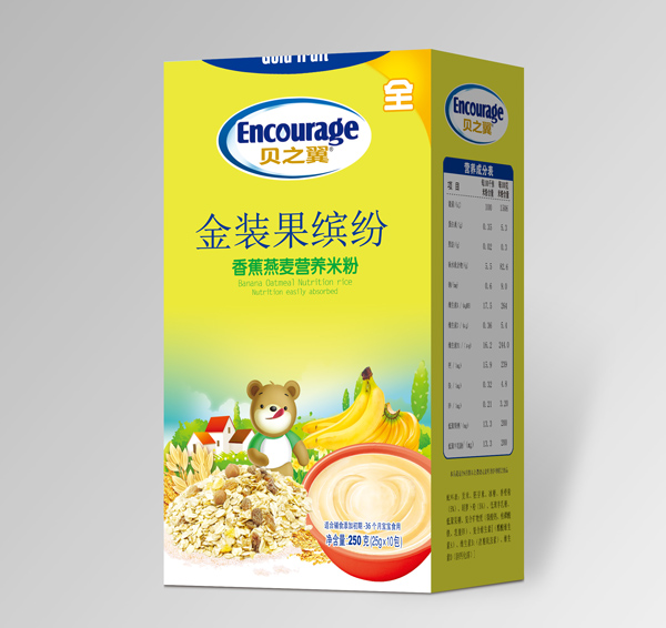 貝之翼金裝果繽紛-香蕉燕麥營養(yǎng)米粉盒裝