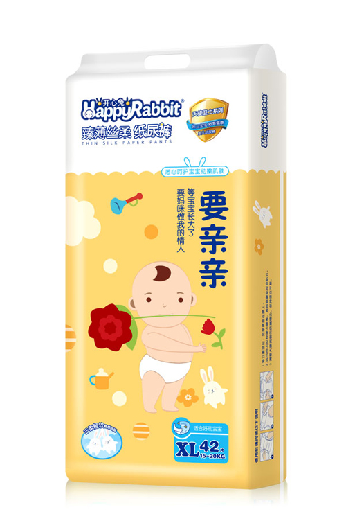 開心兔臻薄絲柔紙尿褲XL碼42片