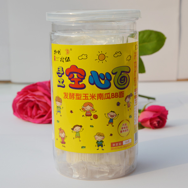 捌月拾伍玉米南瓜空心面罐裝正面184g