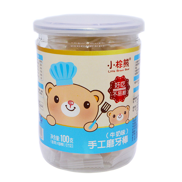 小棕熊手工磨牙棒牛奶味罐裝