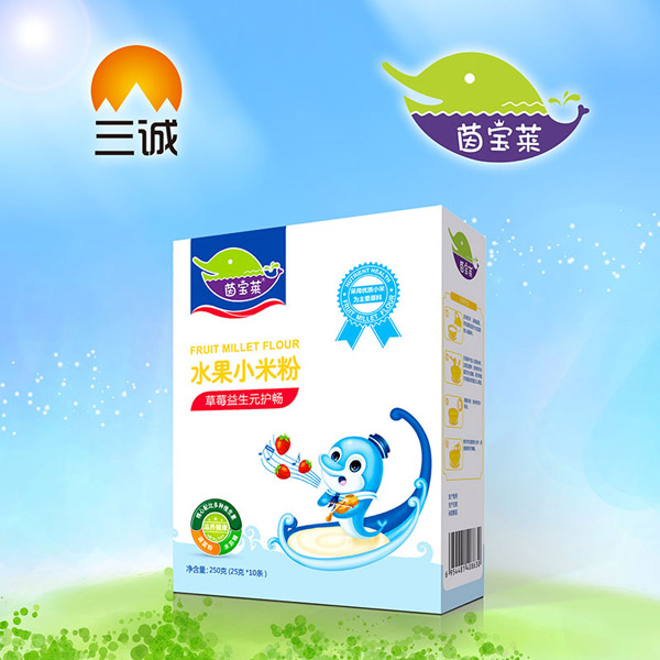 茵寶萊草莓益生元護暢水果小米粉盒裝