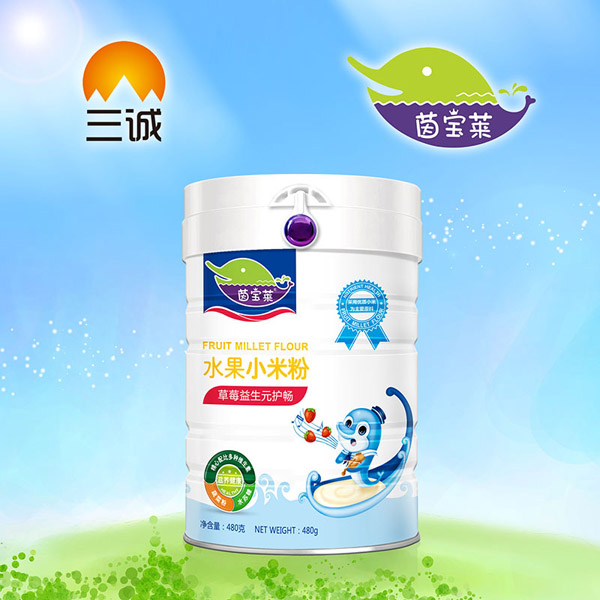 茵寶萊草莓益生元護暢水果小米粉罐裝