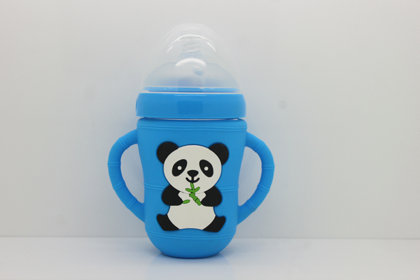 貝臣240ml 廣口徑硅膠套玻璃奶瓶