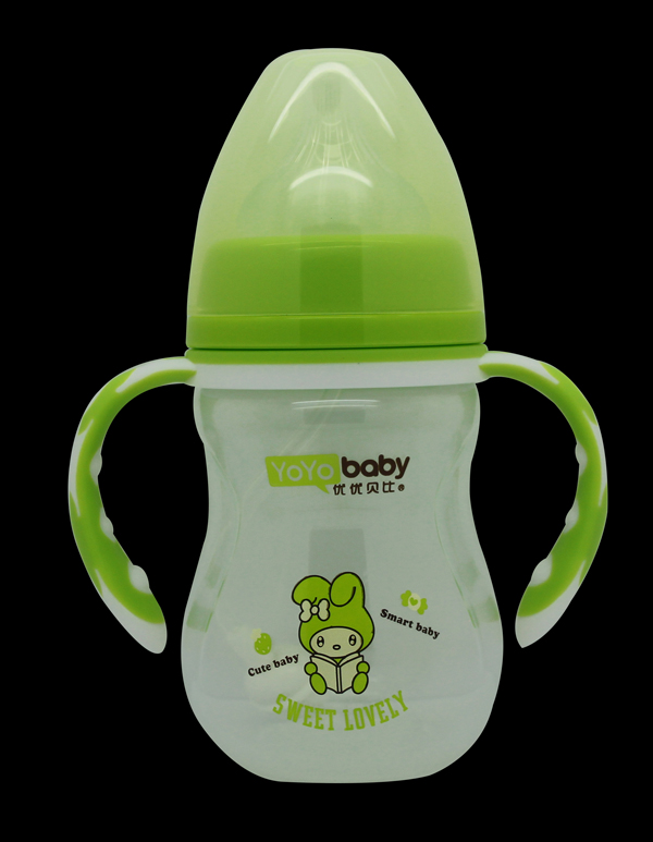 優(yōu)優(yōu)貝比180ml 寬口PP帶手柄自動吸奶瓶(配吸管+吸嘴)