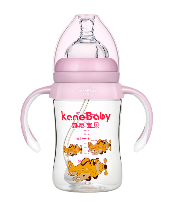 康尼寶貝寬口弧形有柄自動(dòng)PA奶瓶180ml