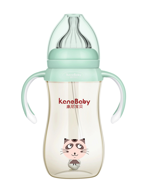 康尼寶貝可愛(ài)咖菲貓PPSU奶瓶-320ml-綠色
