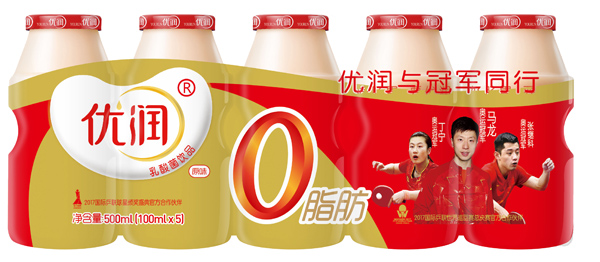 優(yōu)潤(rùn)乳酸菌飲品 100ml 優(yōu)潤(rùn)0脂肪 瓶標(biāo)