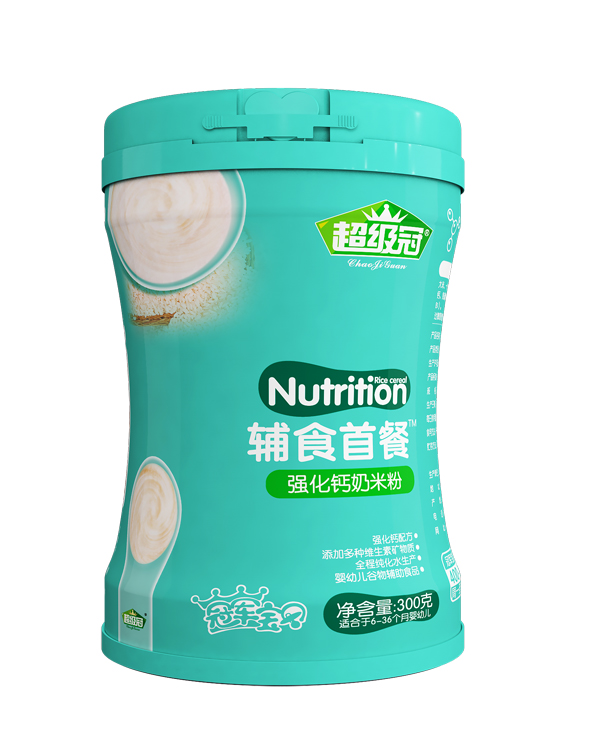 超級冠新款輔食首餐強(qiáng)化鈣奶米粉