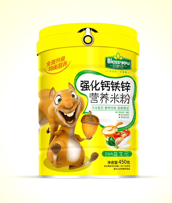 貝熙優(yōu)強(qiáng)化鐵鋅鈣營養(yǎng)米粉 450克(DHA益生元)