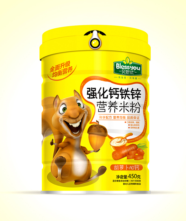 貝熙優(yōu)強(qiáng)化鐵鋅鈣營養(yǎng)米粉 450克(胡蘿卜AD鈣)