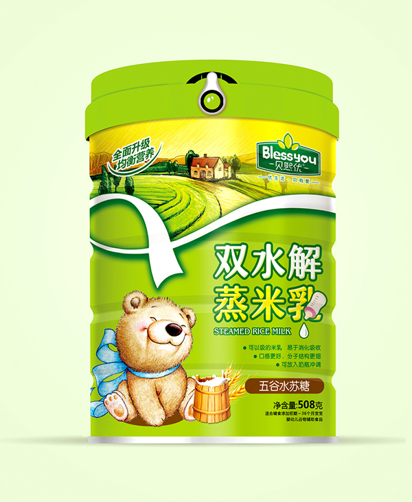 貝熙優(yōu)雙水解蒸米乳聽裝508克(五谷水蘇糖)