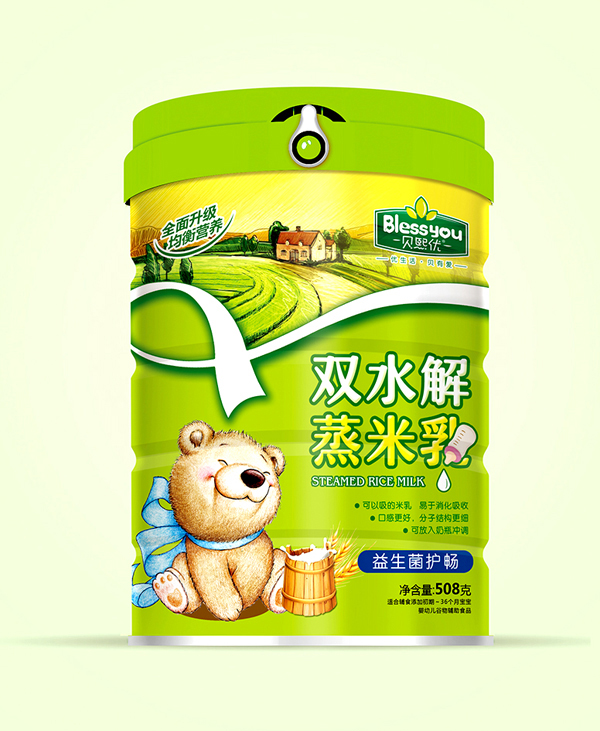貝熙優(yōu)雙水解蒸米乳聽裝508克(益生菌護(hù)暢)
