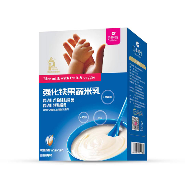 貝美時光強(qiáng)化鐵果蔬米乳盒裝