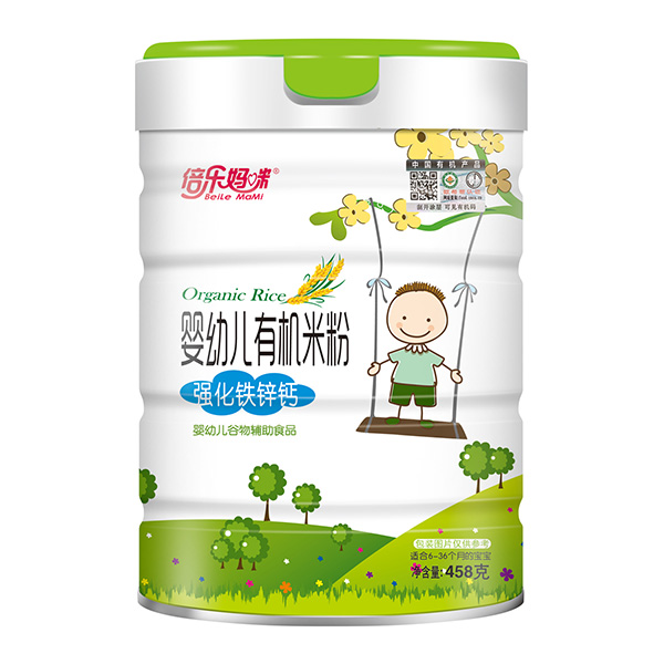 倍樂媽咪嬰幼兒有機米粉-強化鐵鋅鈣罐裝