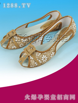 倩百合時(shí)尚花紋yunf涼鞋