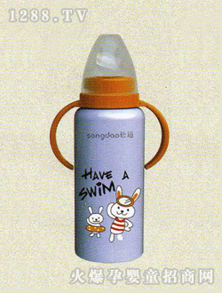 松道不銹鋼奶瓶紫色