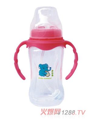 多比象帶手柄yinge奶瓶自動粉色