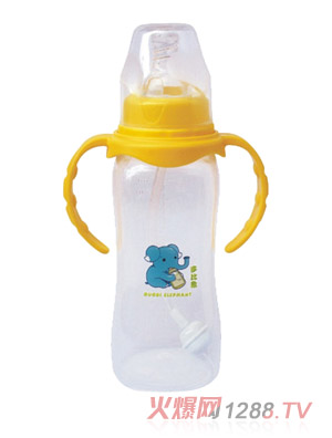 多比象帶手柄yinge自動奶瓶黃色