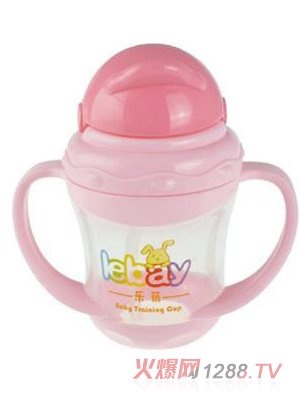 陽光兔企鵝吸管訓(xùn)練杯180ML粉色