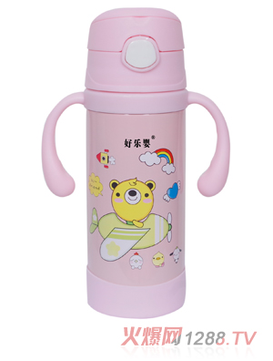 好樂(lè)嬰雙柄水杯粉紫色