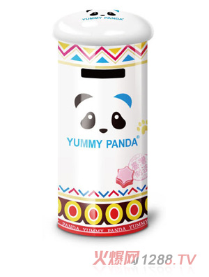 雅米熊貓?jiān)b進(jìn)口柑梅糖零錢罐90g