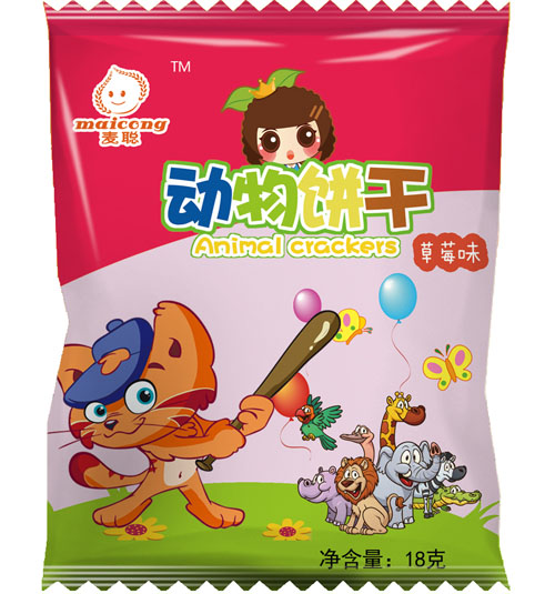 麥聰動(dòng)物餅干草莓味