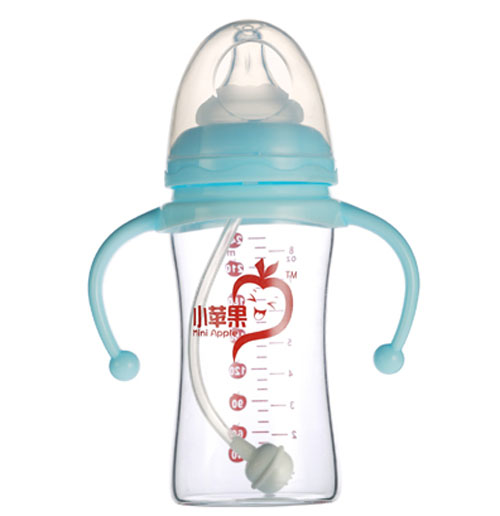 小蘋果晶鉆玻璃奶瓶240ml