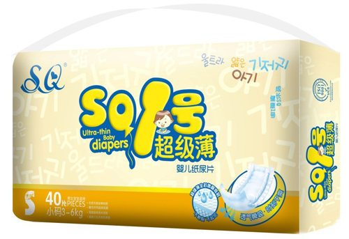 SQ1號(hào)超級(jí)薄嬰兒紙尿片S碼40片